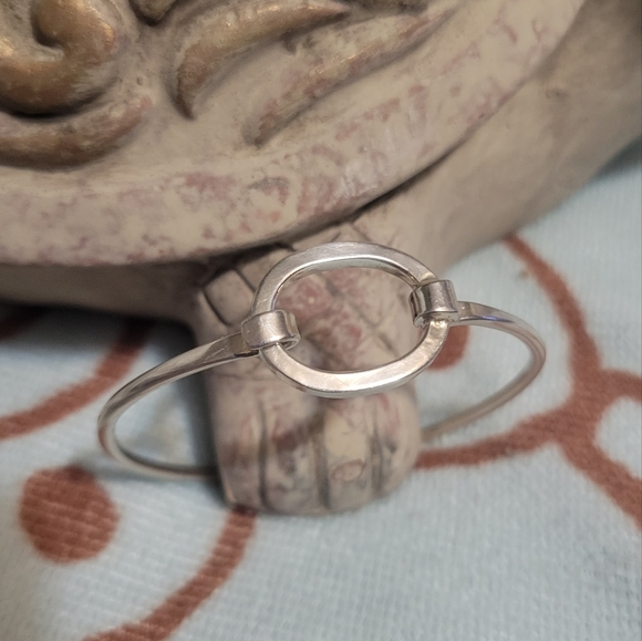 Geometric Sterling Silver Bangle Stacking Bracelet - Picture 3 of 5